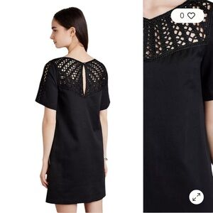 Anthropologie MAEVE Battenburg Black Shift Dress - Small